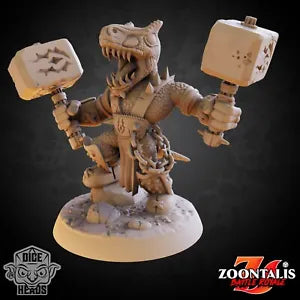 Allosaurus Fighter - Zoontalis Battle Royale Miniature - Great for DnD and RPG's.